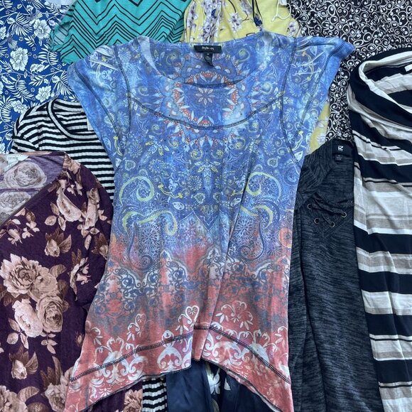 Lot x10+ Women's Boho Floral Summer Tops & Dresses Size M Medium Casual Color - Picture 6 of 12